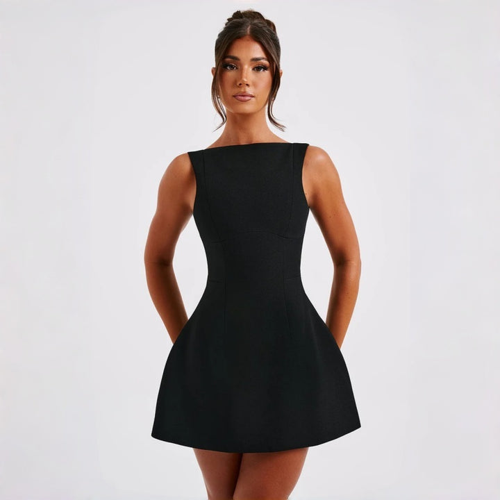 Backless A Line Mini Dress