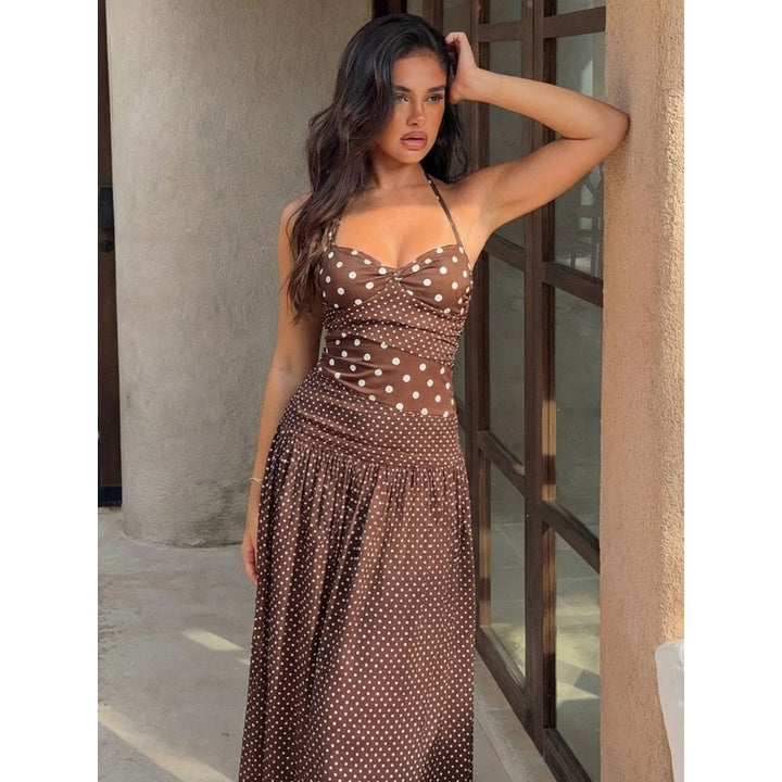 Polka Dot Halter Resort Maxi Dress