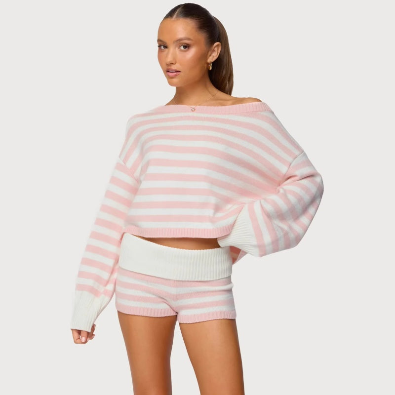 Striped Knit Lounge Set