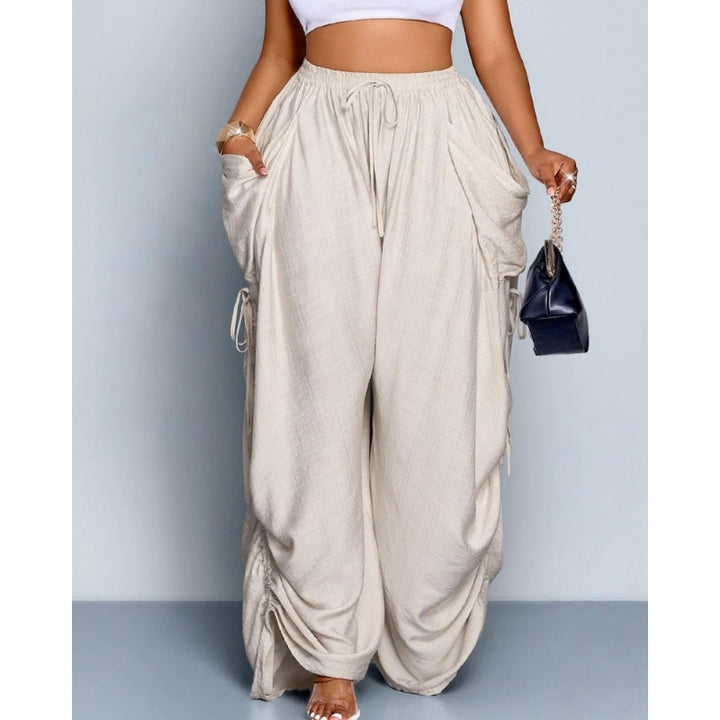 High Waist Drawstring Harem Pants