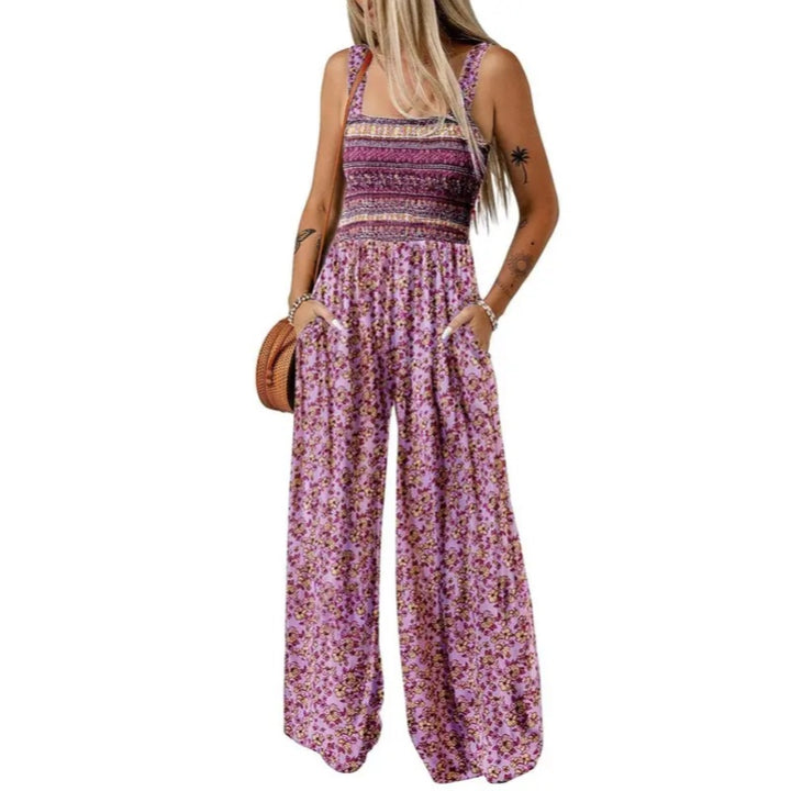 Floral Pocket Wide Leg Jumpsuit