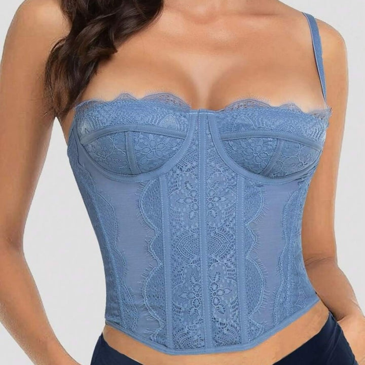 Lace Boned Corset Bustier Top