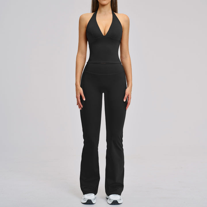 Halter Flare Yoga Two Piece Set