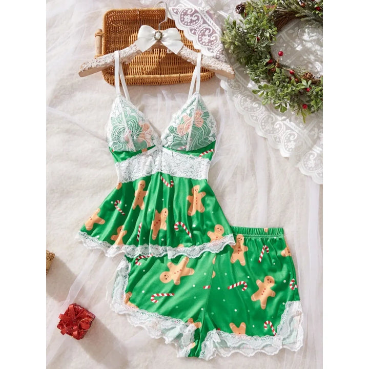 Holiday Lace Pajama Set