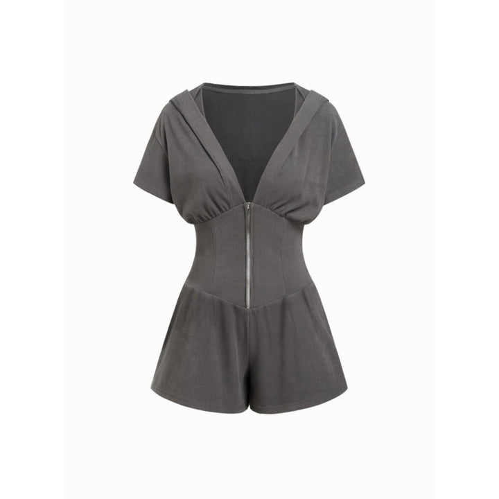 Zip Hooded Corset Romper