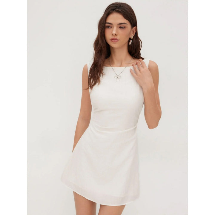 Backless Bow A Line Mini Dress