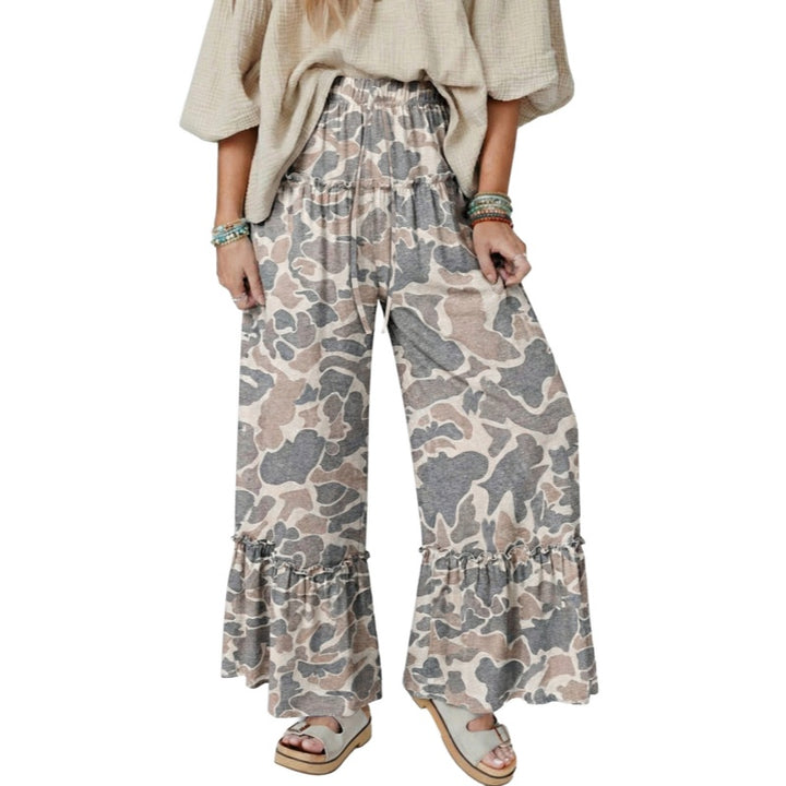 Camouflage Wide Leg Cargo Pants