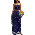 Boho Print High Waist Wide Pants Set