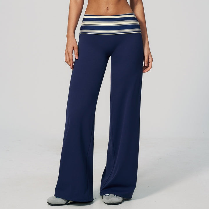 Retro Foldover Wide Leg Yoga Pants