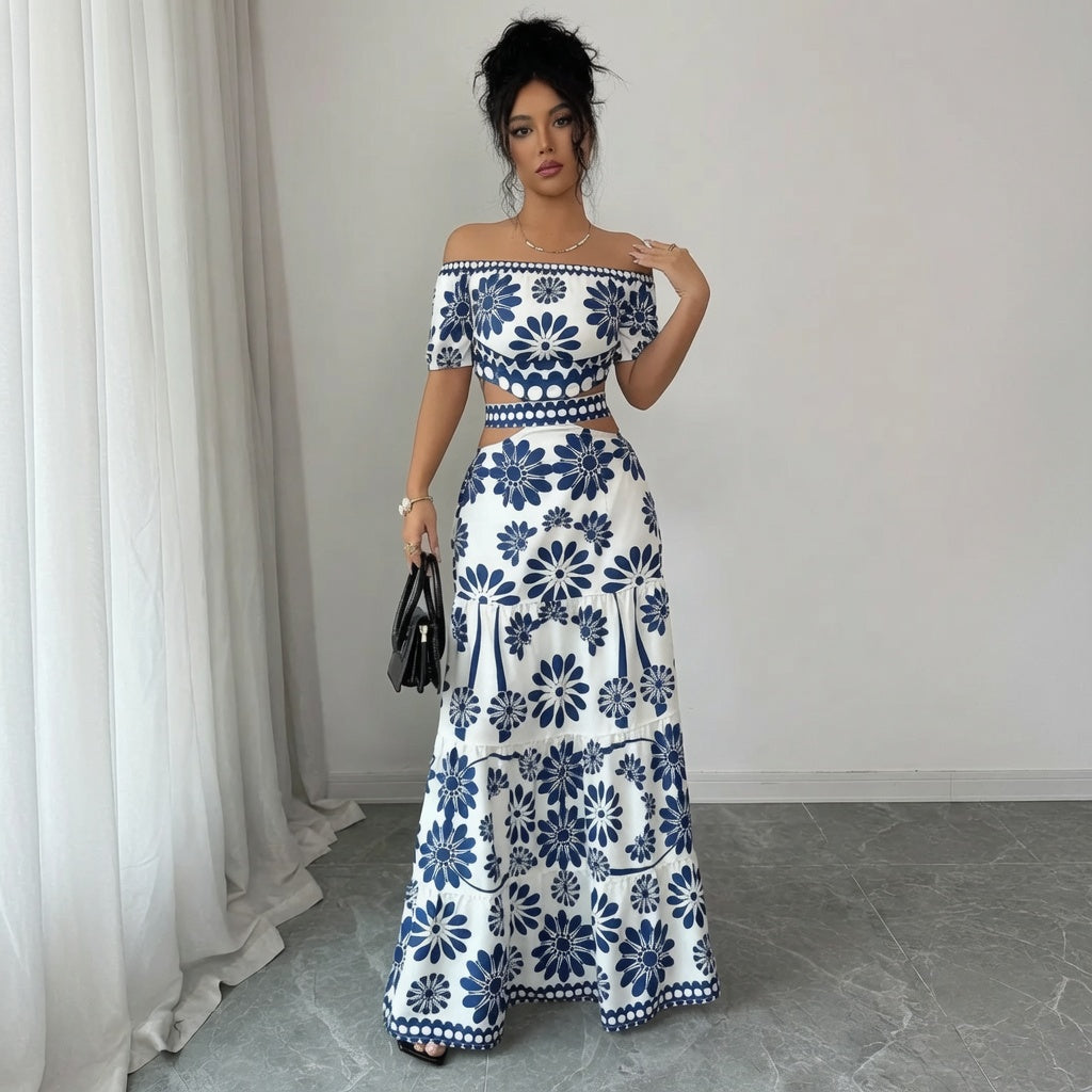 Daisy Off Shoulder Cutout Maxi Dress