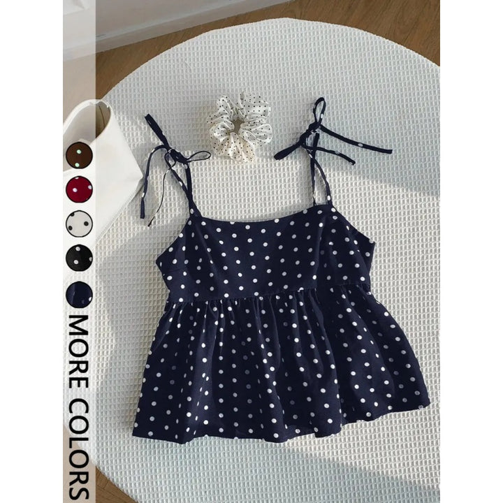 Polka Dot Bow Tie Cami Top