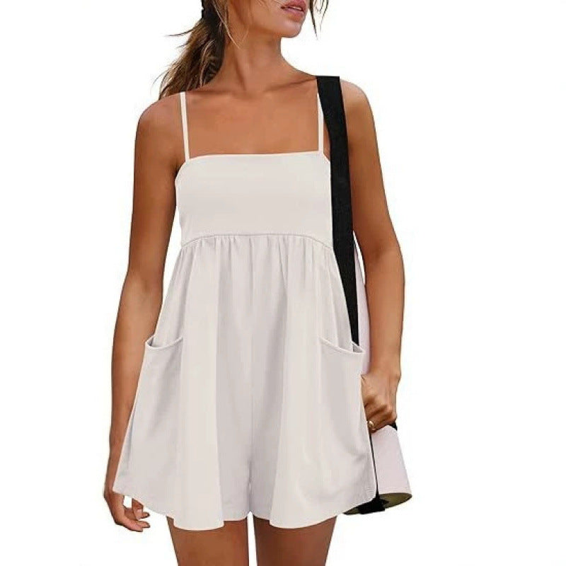 Pocket Babydoll Romper Shorts