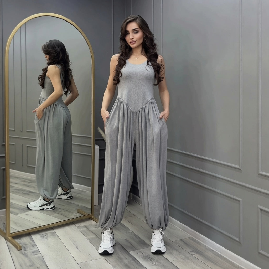 Wide Leg Sleeveless Jumpsuit