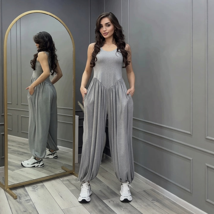 Wide Leg Sleeveless Jumpsuit