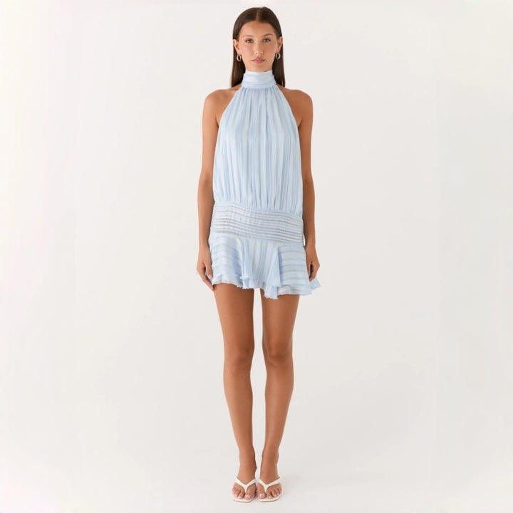 Sexy Halter Backless Tie Dress