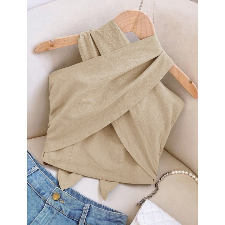 Cross Halter Backless Crop Top