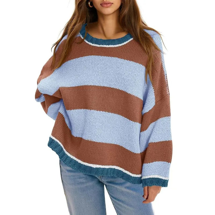 Striped Knit Oversized Sweater