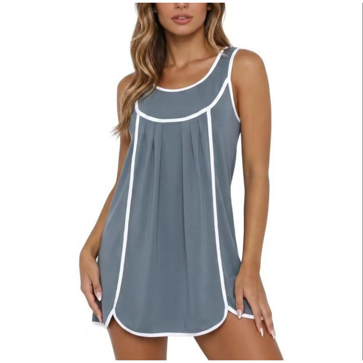 Sleeveless Contrast Cover Up Dress