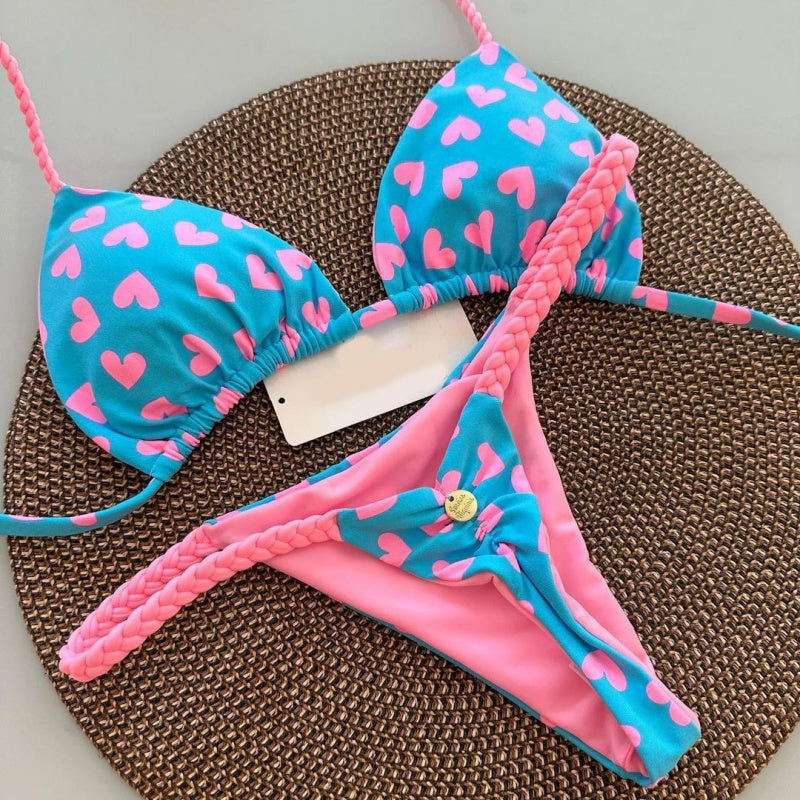 Braided Push Up Brazilian Bikini Set