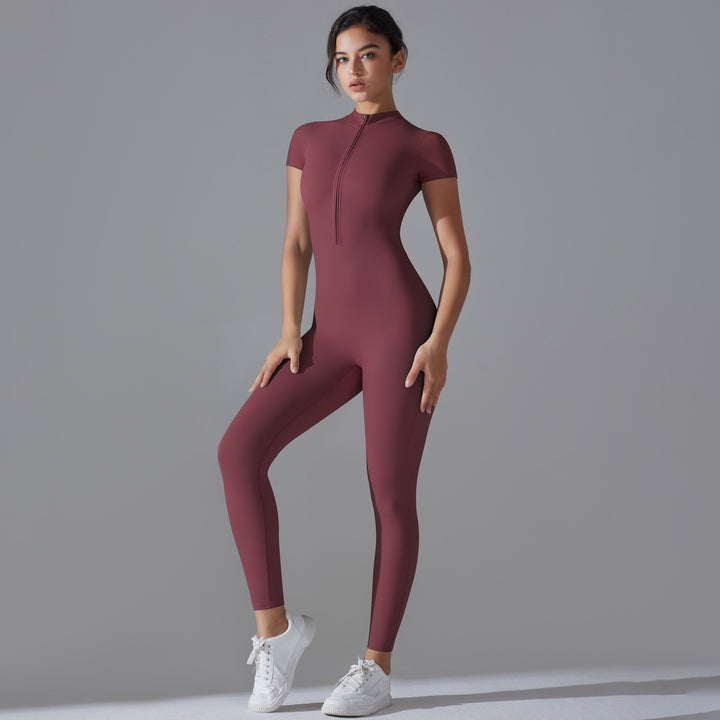Zip Front Quick Dry Yoga Bodysuit