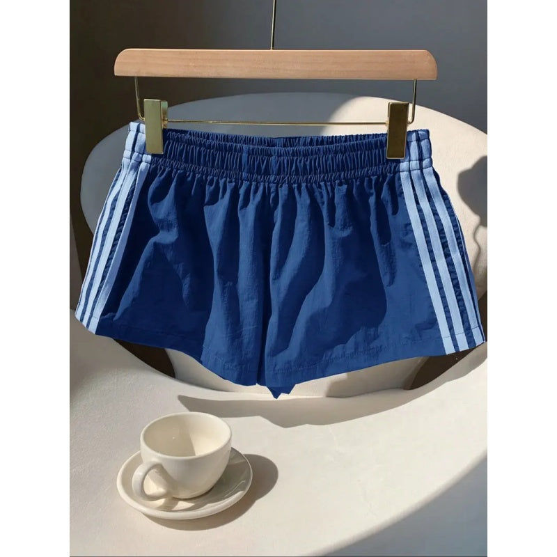 Retro Stripe High-Waist Shorts