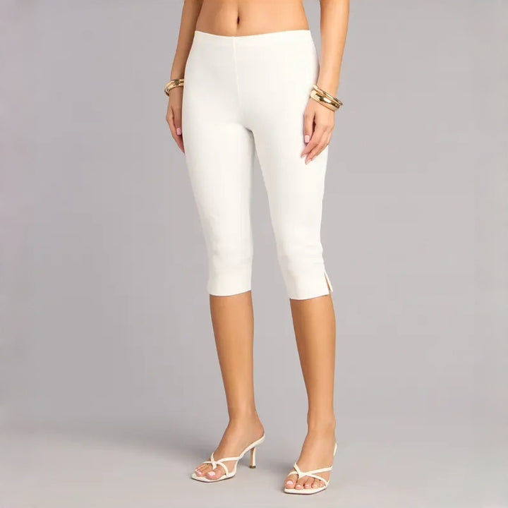 High Waist Split Hem Capri Leggings