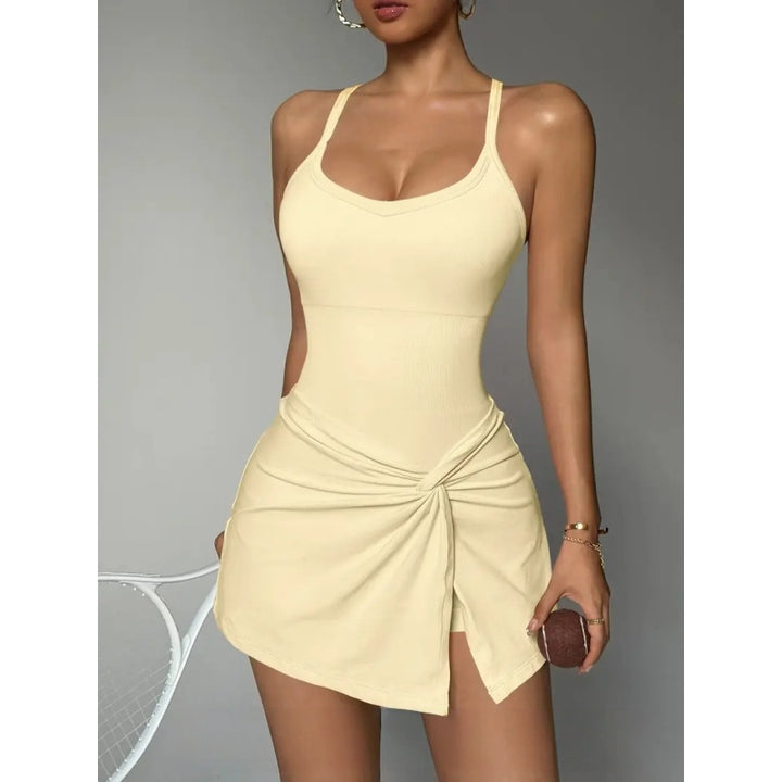 Twist Skirt Tennis Romper Dress