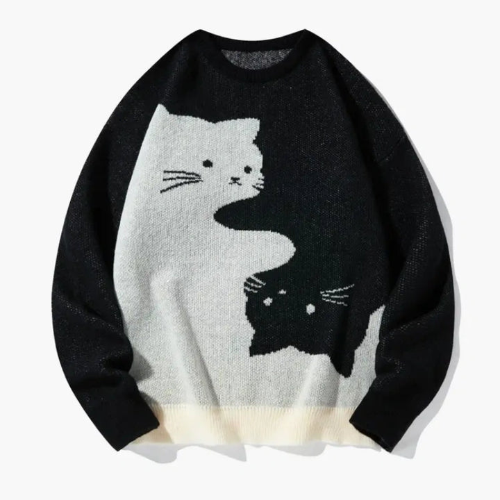 Cozy Cat Graphic Knit Sweater