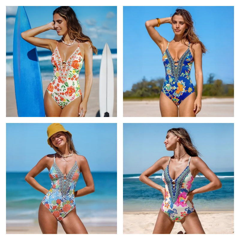 Boho Slim Fit One Piece Swimsuit