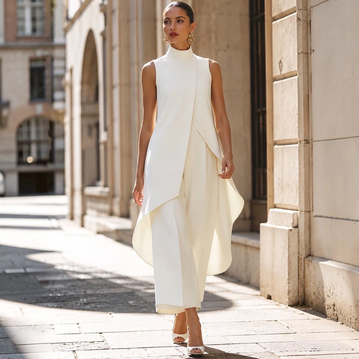 Elegant High Neck Sleeveless Jumpsuit