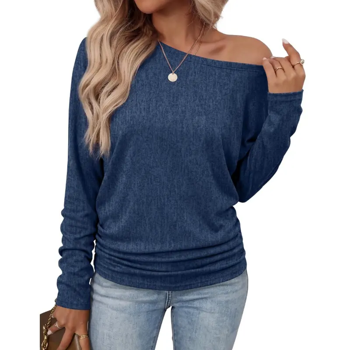 Round Neck Long Sleeve Knit Top