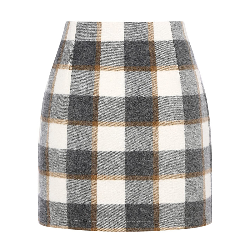 Plaid High Waist Mini Skirt