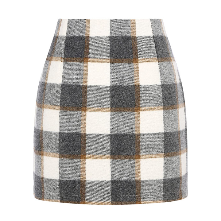 Plaid High Waist Mini Skirt