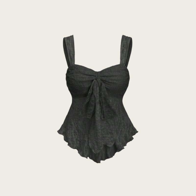 Lace Bow Jacquard Cami Top