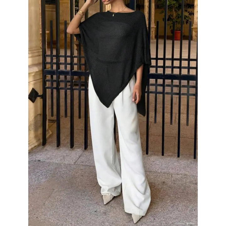 Open Knit Shawl Cover Up Top