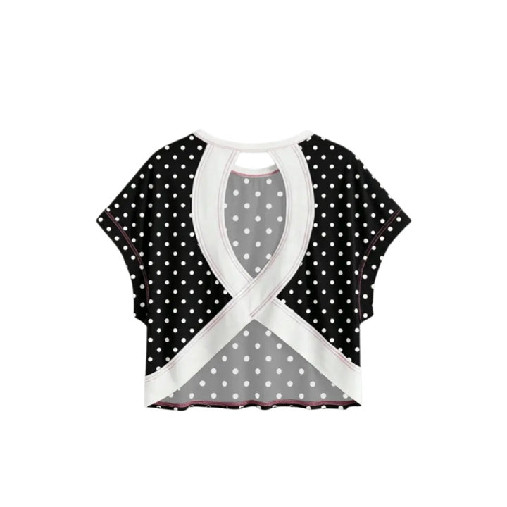 Polka Dot Open Back Crop Tee