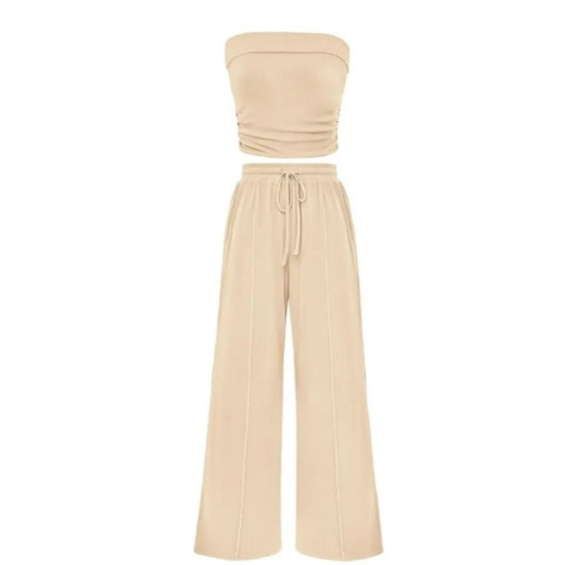Ribbed Strapless Lounge Set