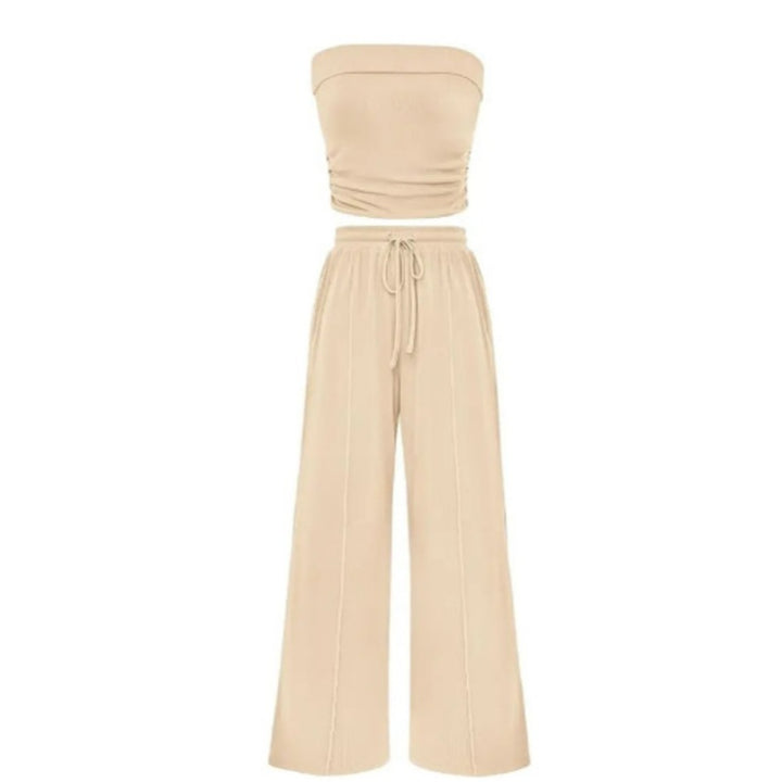 Ribbed Strapless Lounge Set