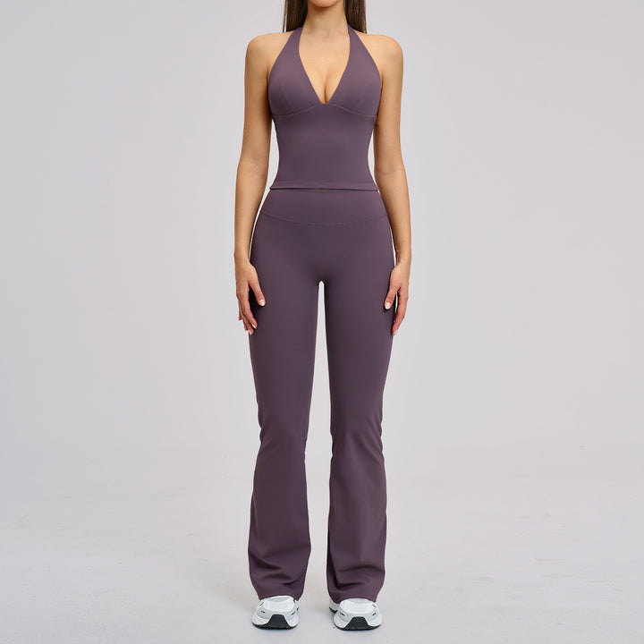 Halter Flare Yoga Two Piece Set