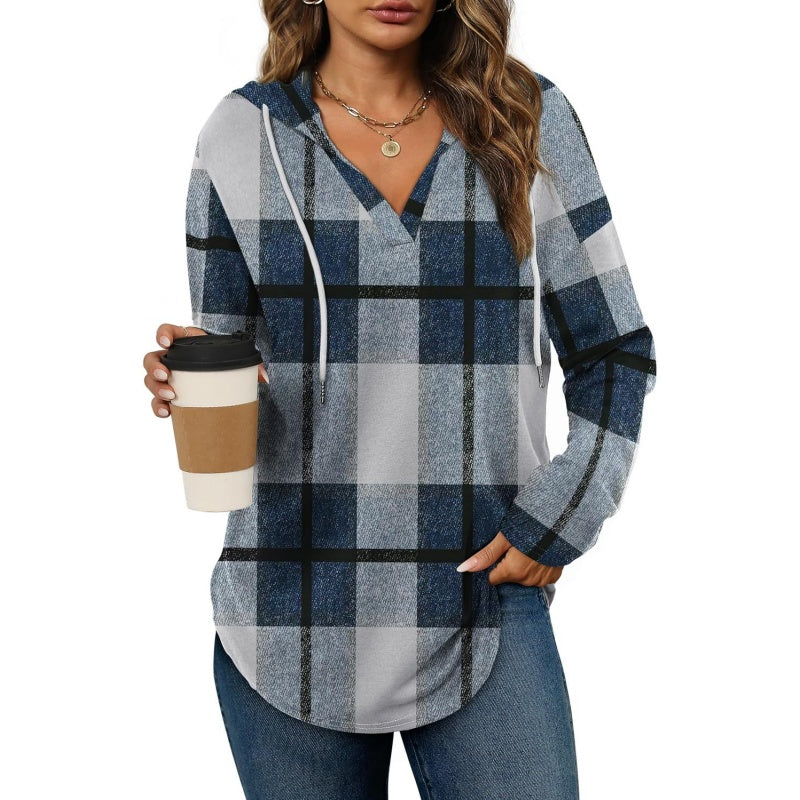 Plaid Oversized Hoodie Shirt