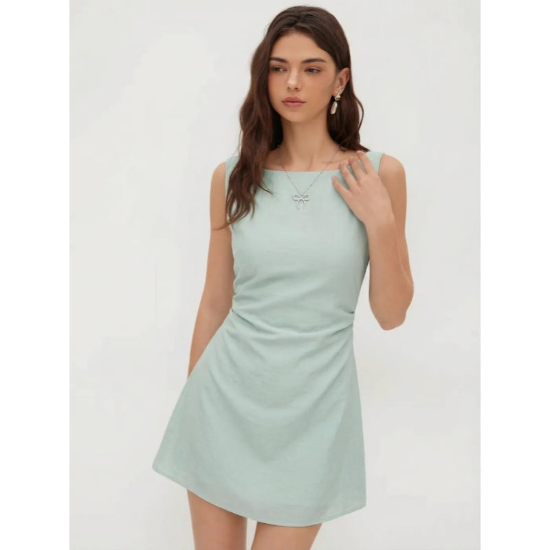 Backless Bow A Line Mini Dress