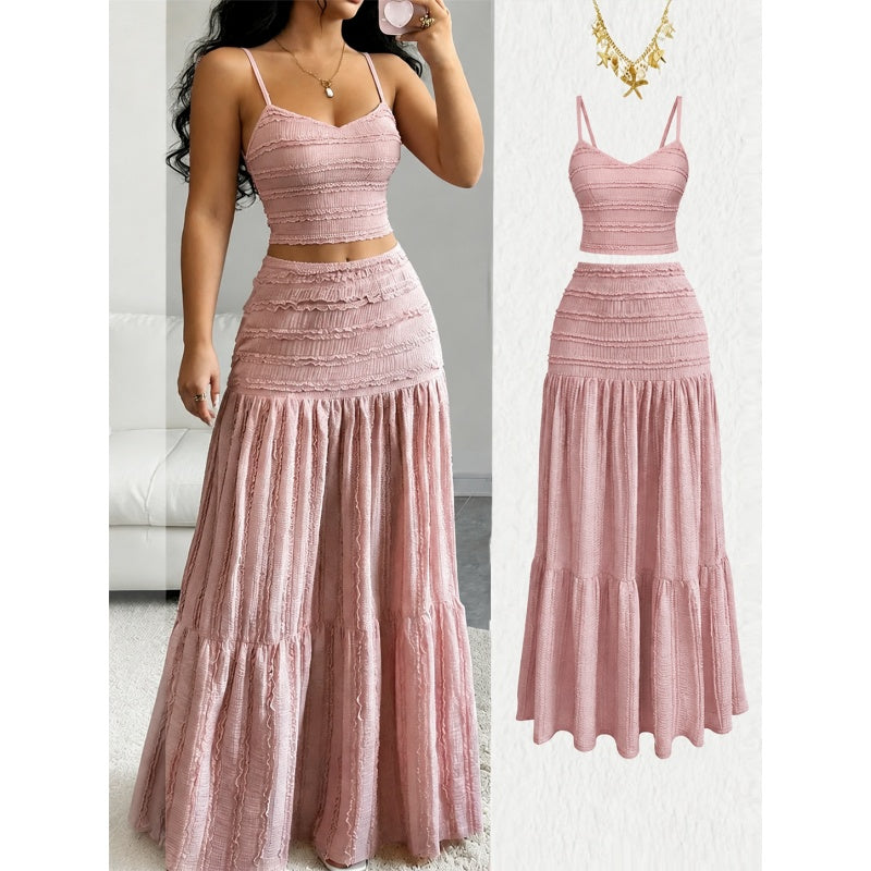 Knit Crop Top Skirt Set