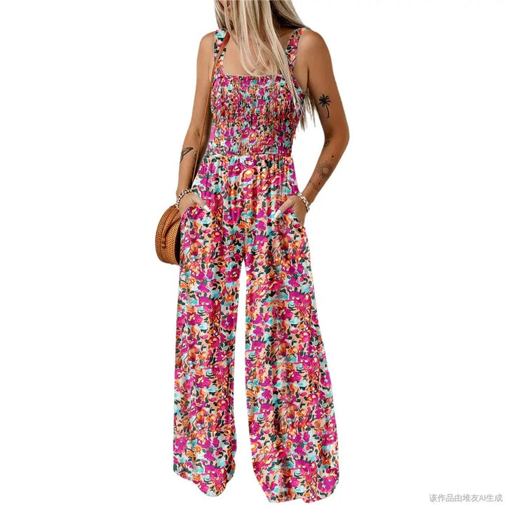 Floral Pocket Wide Leg Jumpsuit