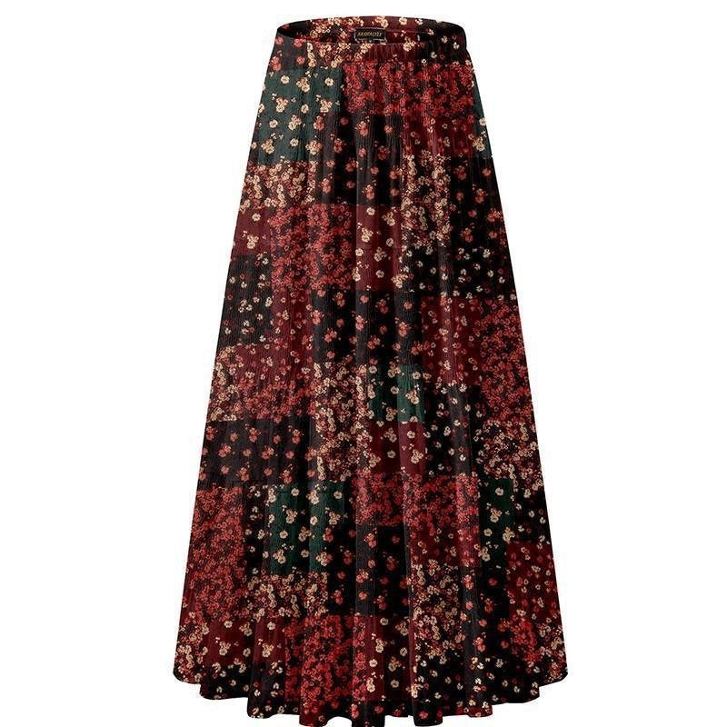 Boho Patchwork Chiffon Maxi Skirt