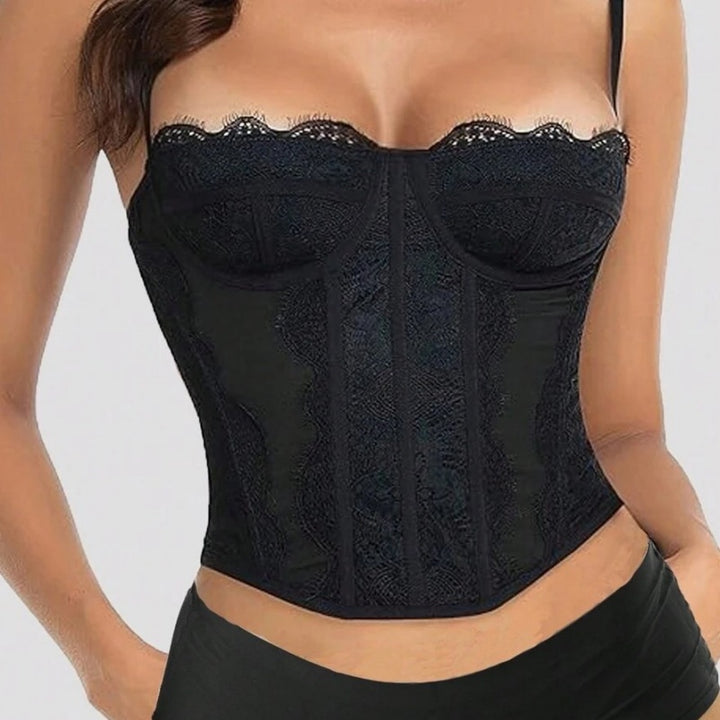 Lace Boned Corset Bustier Top