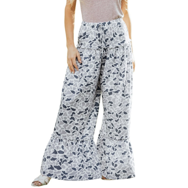 Camouflage Wide Leg Cargo Pants