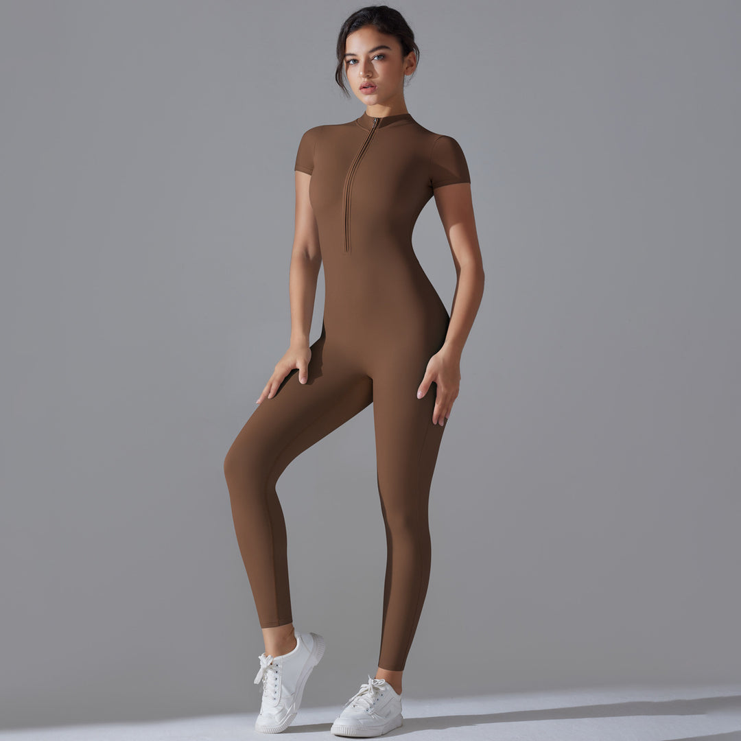 Zip Front Quick Dry Yoga Bodysuit