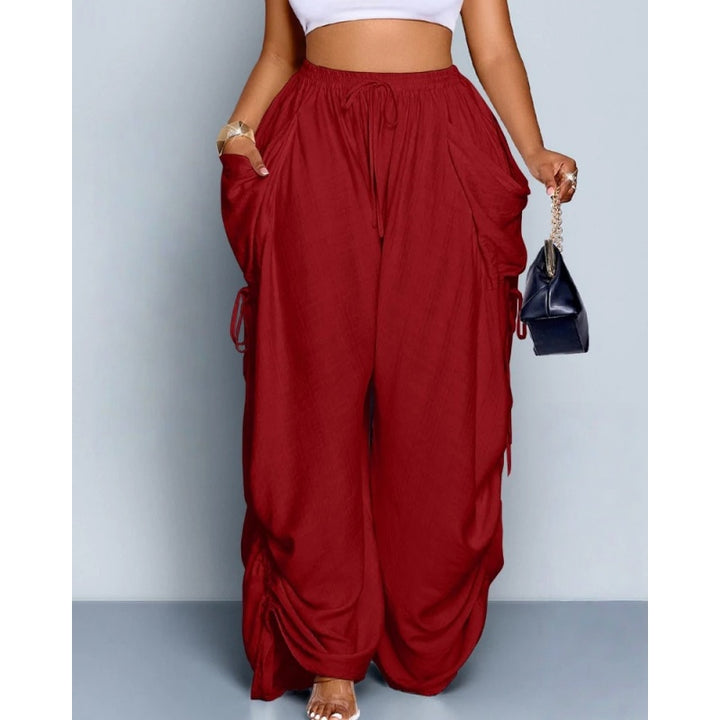High Waist Drawstring Harem Pants