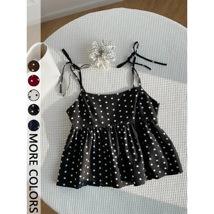 Polka Dot Bow Tie Cami Top