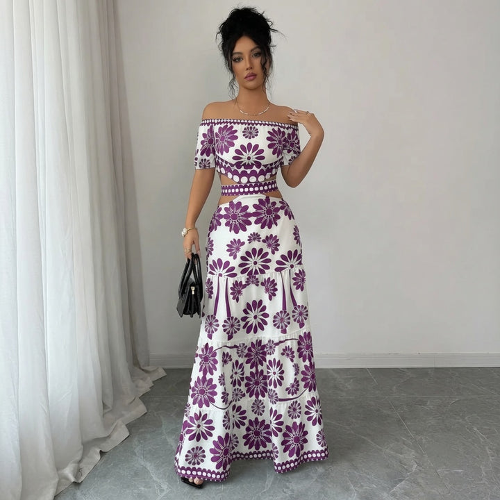 Daisy Off Shoulder Cutout Maxi Dress